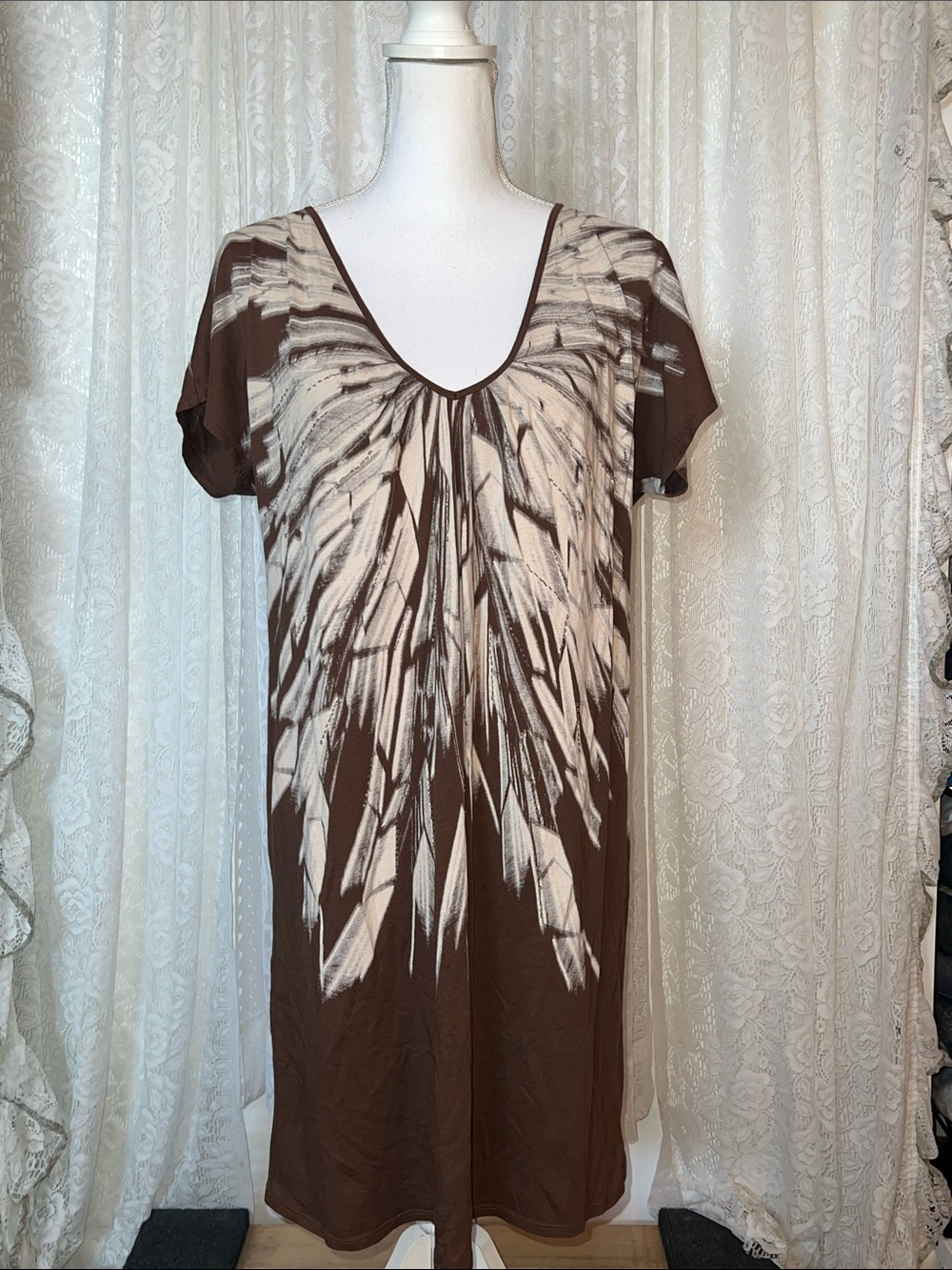 CALVIN KLEIN Feather-Print Dress